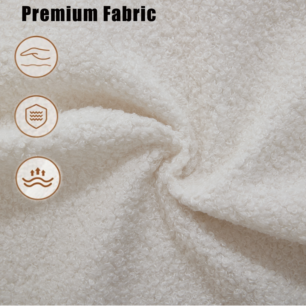 [NEW ARRIVED] [VIDEO PROVIDED] 128Minimalist Cloud Sectional Couch ,Modern Couches ,4-Seater ,No Assembly,Two modular sofa,Boucle Teddy Fabric, upholstered , anti-wrinkle fabric, Beige