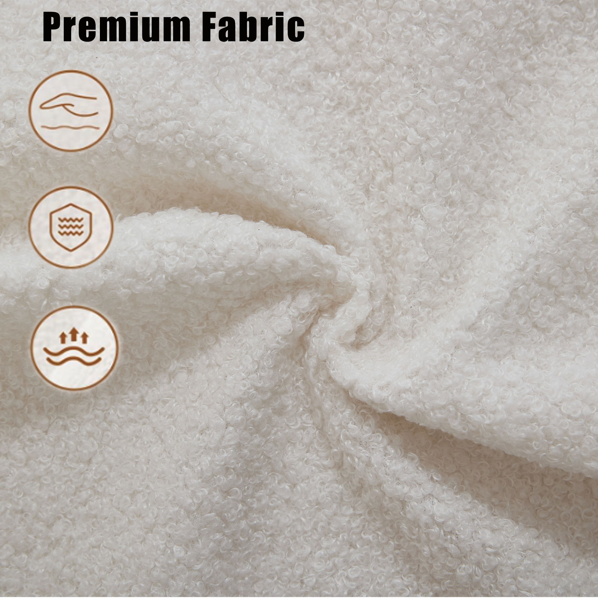 [NEW ARRIVED] [VIDEO PROVIDED] 128Minimalist Cloud Sectional Couch ,Modern Couches ,4-Seater ,No Assembly,Two modular sofa,Boucle Teddy Fabric, upholstered , anti-wrinkle fabric, Beige