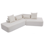 [NEW ARRIVED] [VIDEO PROVIDED] 128Minimalist Cloud Sectional Couch ,Modern Couches ,4-Seater ,No Assembly,Two modular sofa,Boucle Teddy Fabric, upholstered , anti-wrinkle fabric, Beige