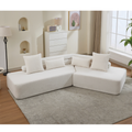 [NEW ARRIVED] [VIDEO PROVIDED] 128Minimalist Cloud Sectional Couch ,Modern Couches ,4-Seater ,No Assembly,Two modular sofa,Boucle Teddy Fabric, upholstered , anti-wrinkle fabric, Beige