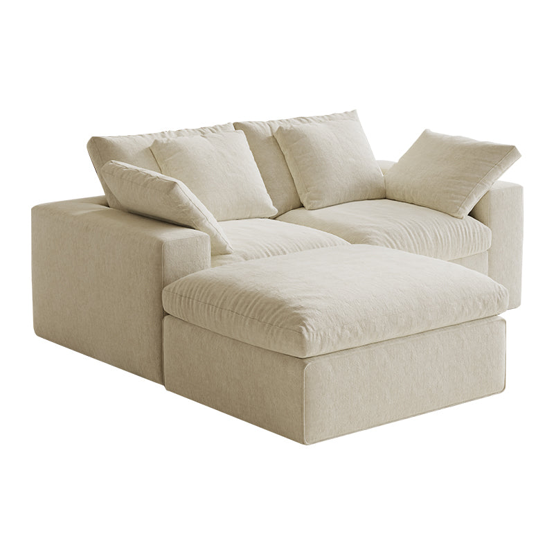 Modular Sectional Sofa, 3 Seats, Compressed Sectional Sofa Modern Minimalist Style Final Couch, Sleeper Sofa for Living Room, Comfy Compressed Sofa Couch Sofa With Ottoman, White