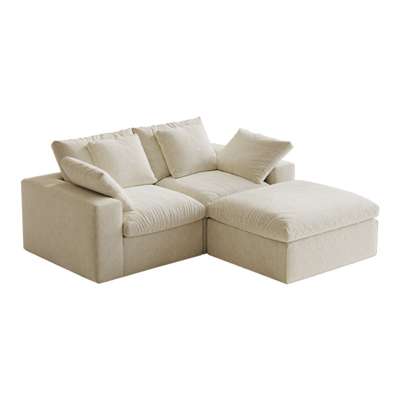 Modular Sectional Sofa, 3 Seats, Compressed Sectional Sofa Modern Minimalist Style Final Couch, Sleeper Sofa for Living Room, Comfy Compressed Sofa Couch Sofa With Ottoman, White