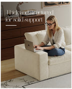 Modular Sectional Sofa, 3 Seats, Compressed Sectional Sofa Modern Minimalist Style Final Couch, Sleeper Sofa for Living Room, Comfy Compressed Sofa Couch Sofa With Ottoman, White