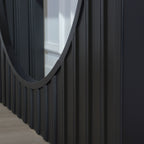 Modern Minimalist Console Table with Black Arch Base and Natural Wood Top,66in Length Console Table,Wood Table