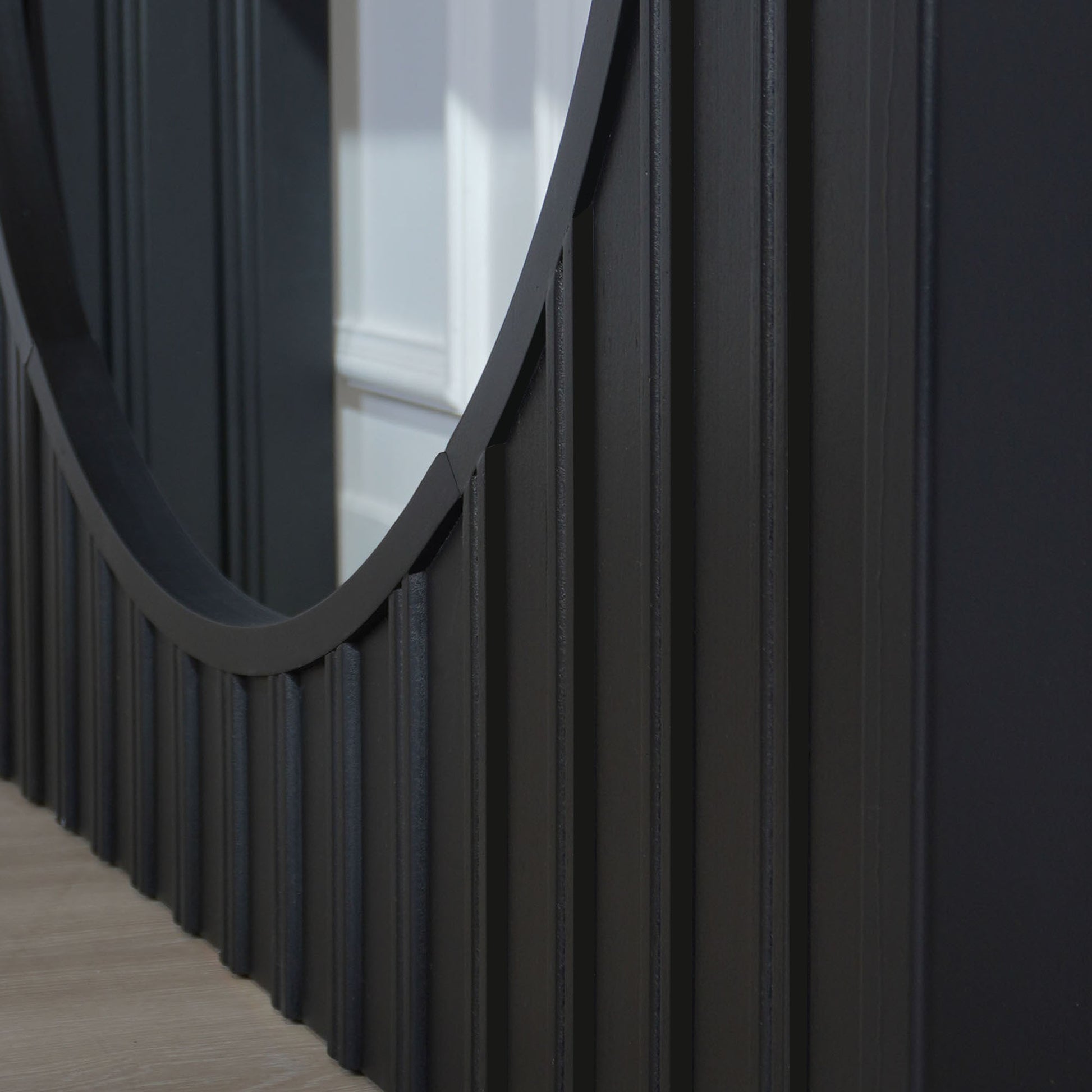 Modern Minimalist Console Table with Black Arch Base and Natural Wood Top,66in Length Console Table,Wood Table