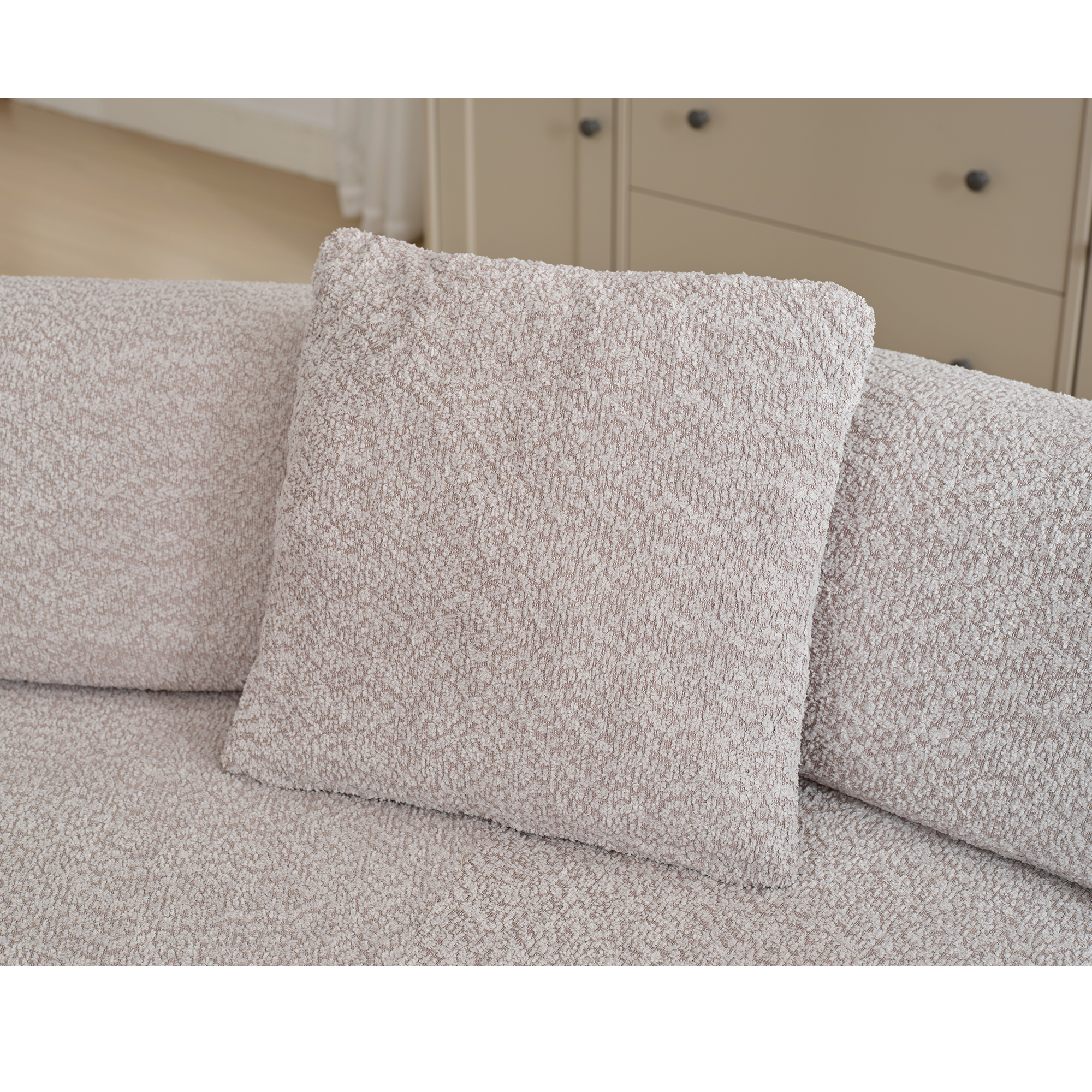 [NEW ARRIVED] [VIDEO PROVIDED]Modern Minimalist 140" L-Shape Couch ,No Assembly Required,Boucle,Modular Sofa ,Couch with Chaise,Free Combination Foam-Filled Sofa, 4 Seats, Gray