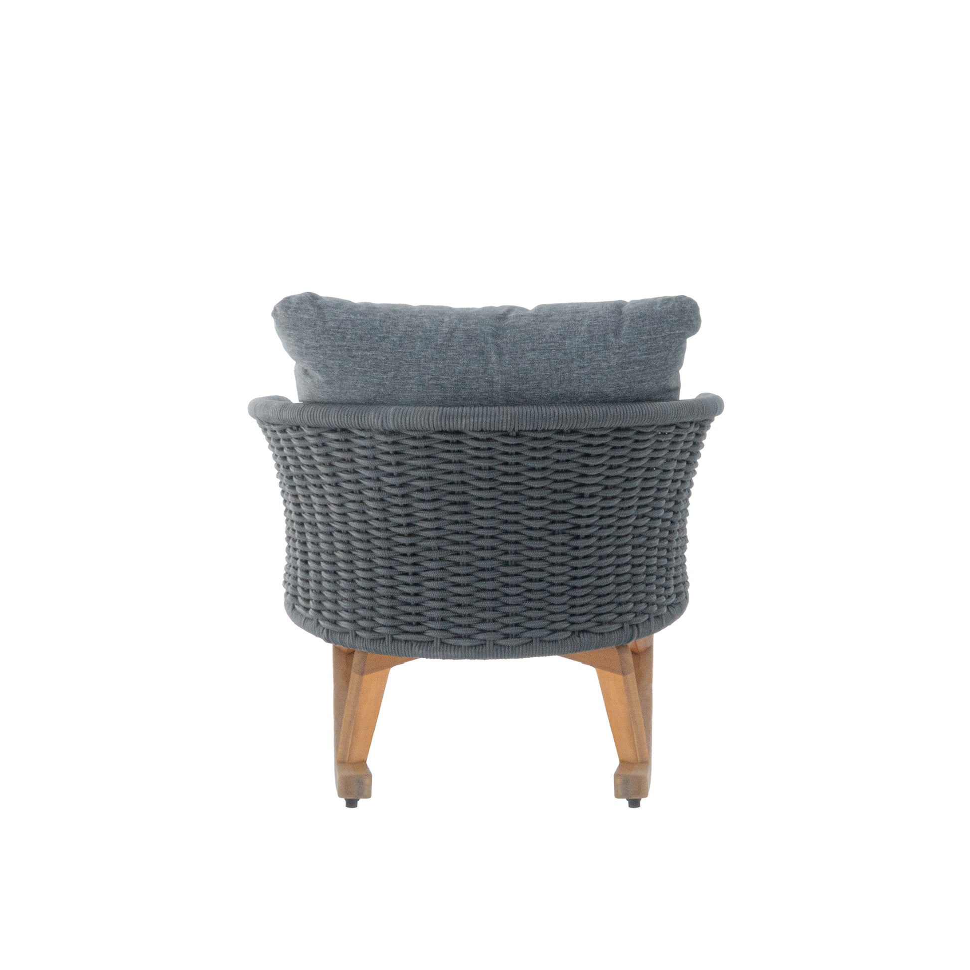 29.5' Contemporary Minimalist Gray Wicker Rocking Chair with Soft Polyester Cushions and Durable Wooden Frame, Perfect for Indoor and Outdoor Spaces like Patio, Balcony, or Living Room