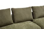 Modern Minimalist Modular Sectional Sofa, Upholstered Cloud Couch with Deep Seats, Green Fabric, Right Facing Chaise