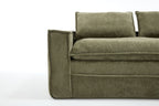 Modern Minimalist Modular Sectional Sofa, Upholstered Cloud Couch with Deep Seats, Green Fabric, Right Facing Chaise