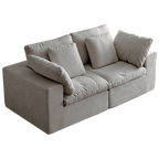 Modular Sectional Sofa, Compressed Sectional Sofa Modern Minimalist Style Corduroy Couch, Sleeper Sofa for Living Room, Bedroom, Comfy Compressed Sofa Couch Space-Efficient Design, Light Gray