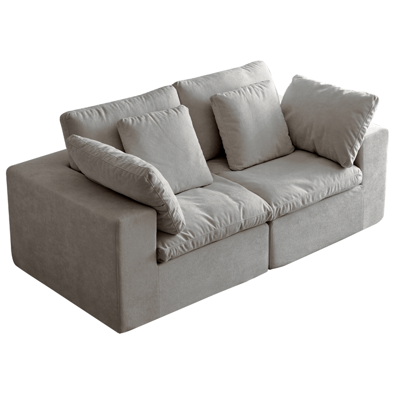 Modular Sectional Sofa, Compressed Sectional Sofa Modern Minimalist Style Corduroy Couch, Sleeper Sofa for Living Room, Bedroom, Comfy Compressed Sofa Couch Space-Efficient Design, Light Gray