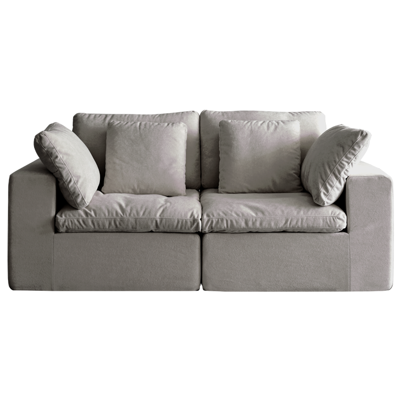 Modular Sectional Sofa, Compressed Sectional Sofa Modern Minimalist Style Corduroy Couch, Sleeper Sofa for Living Room, Bedroom, Comfy Compressed Sofa Couch Space-Efficient Design, Light Gray