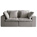 Modular Sectional Sofa, Compressed Sectional Sofa Modern Minimalist Style Corduroy Couch, Sleeper Sofa for Living Room, Bedroom, Comfy Compressed Sofa Couch Space-Efficient Design, Light Gray