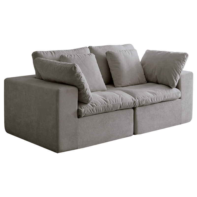 Modular Sectional Sofa, Compressed Sectional Sofa Modern Minimalist Style Corduroy Couch, Sleeper Sofa for Living Room, Bedroom, Comfy Compressed Sofa Couch Space-Efficient Design, Light Gray