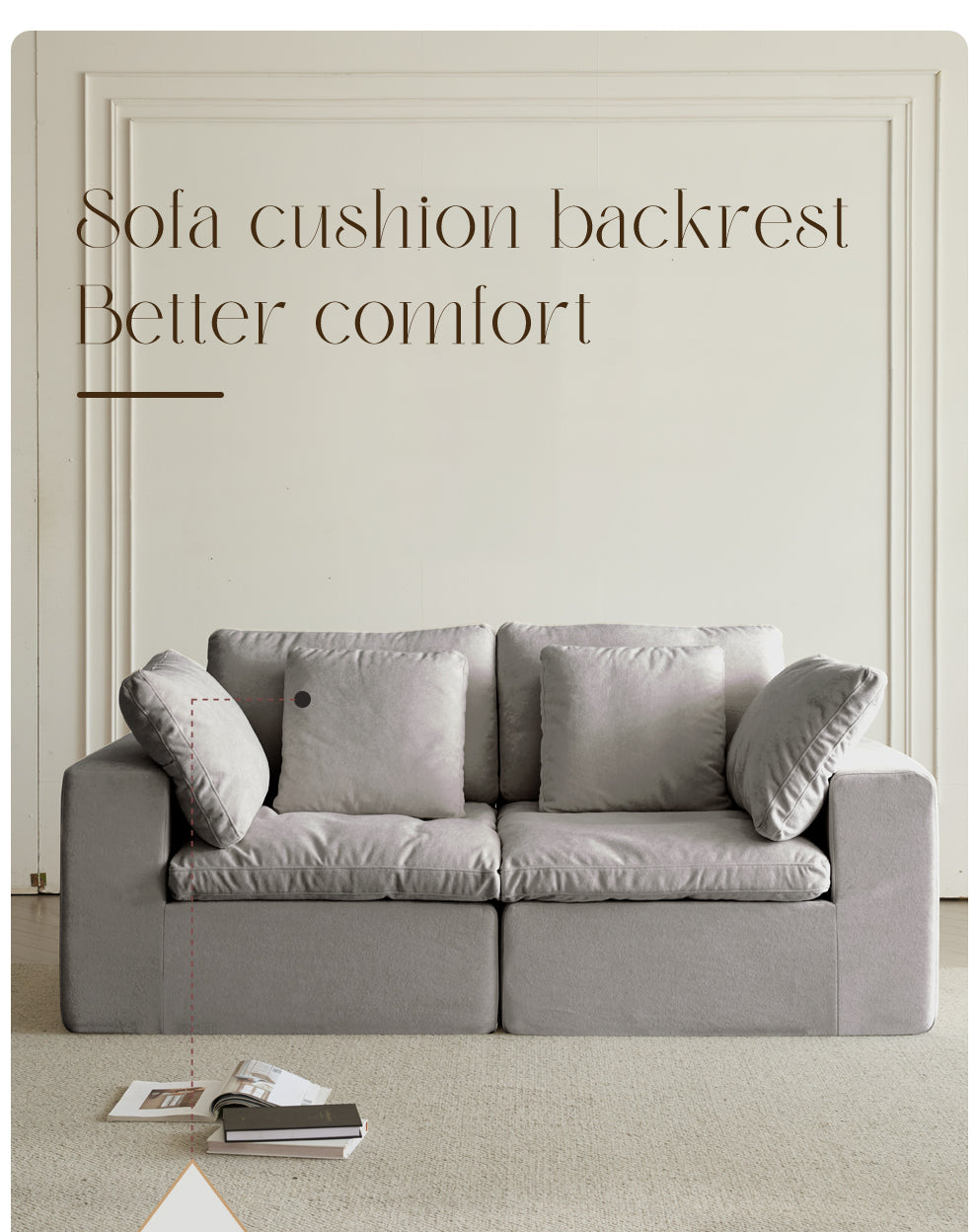 Modular Sectional Sofa, Compressed Sectional Sofa Modern Minimalist Style Corduroy Couch, Sleeper Sofa for Living Room, Bedroom, Comfy Compressed Sofa Couch Space-Efficient Design, Light Gray