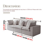 Modern Minimalist Light Gray Fabric Sectional Sofa.