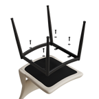 Modern minimalist white PU leather Dining Chairs Set of 2, comfortable backrest design, metal leg support, suitable for restaurants, kitchens, and offices.