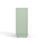 Minimalism Buffet Cabinet with Double Glass Doors and Drawer, Modern Wooden Storage Sideboard Cupboard for Living room, Dining Room Hallway Entryway (Mint Green)