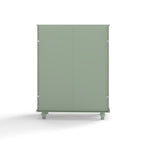 Minimalism Buffet Cabinet with Double Glass Doors and Drawer, Modern Wooden Storage Sideboard Cupboard for Living room, Dining Room Hallway Entryway (Mint Green)