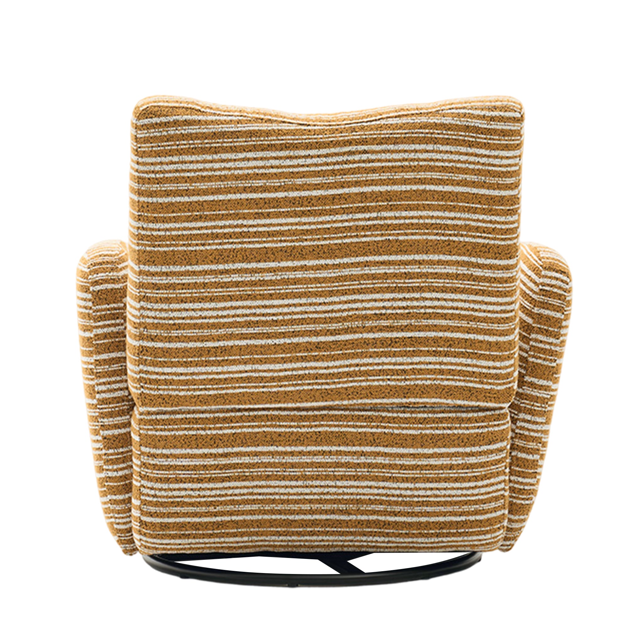 Modern Style 360° Swivel Leisure Chair Fabric Striped Armrest Swivel Chair with sand-rimmed fabric and metal bracket, suitable for living room, balcony and bedroom Accent Chair