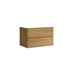 Wall mount cabinet WITHOUT basin, Natural oak color, with two drawers,KD Bathroom Cabinets