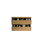 Wall mount cabinet WITHOUT basin, Natural oak color, with two drawers,KD Bathroom Cabinets