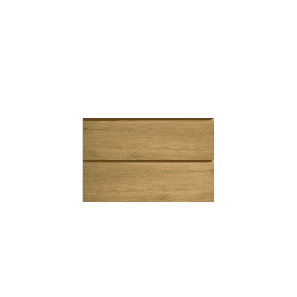 Wall mount cabinet WITHOUT basin, Natural oak color, with two drawers,KD Bathroom Cabinets