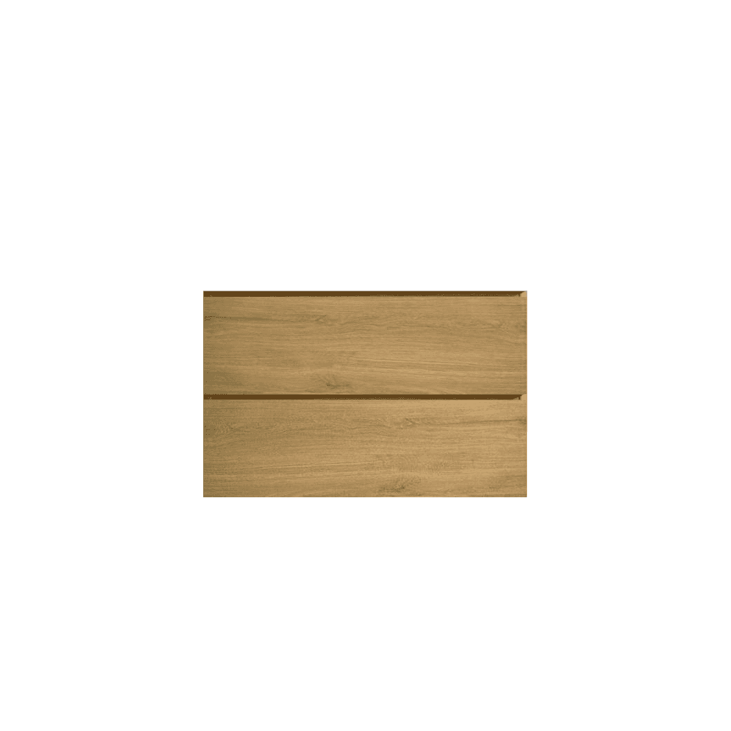 Wall mount cabinet WITHOUT basin, Natural oak color, with two drawers,KD Bathroom Cabinets