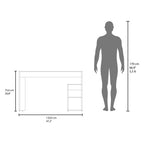 Solid 47' Wide Four Shelves Writting Desk, Home Office, Living Room, Gamer Desk Natural Oak