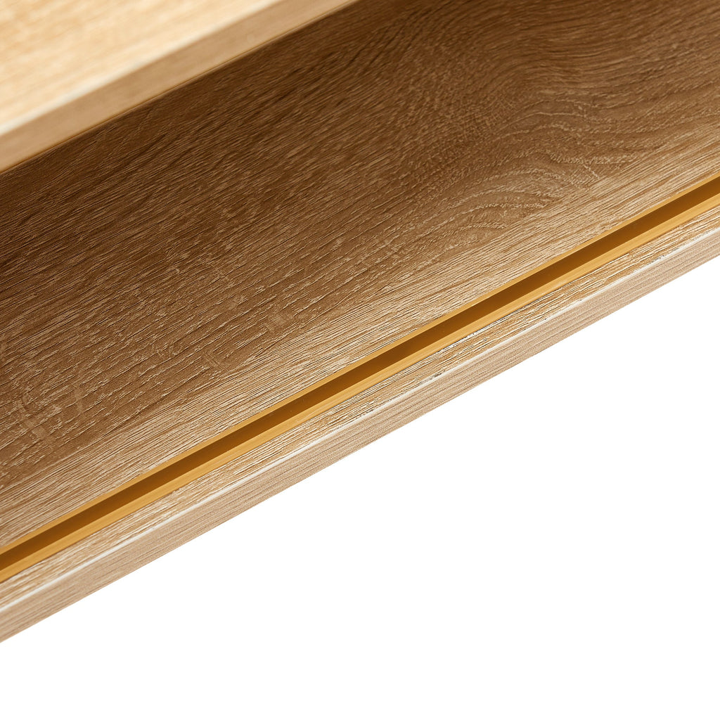 41.34" Rattan Coffee table, sliding door for storage, solid wood legs, Modern table for living room , natural - Groovy Boardz