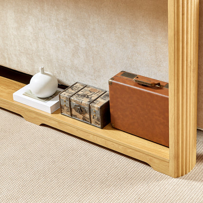 70.1'corrugated texture storage table for entranceways, narrow wooden console sofa table, can be placed behind the sofa, suitable for entranceways, corridors, and front door.Natura.70.1'L*8.7'W*35.5'H