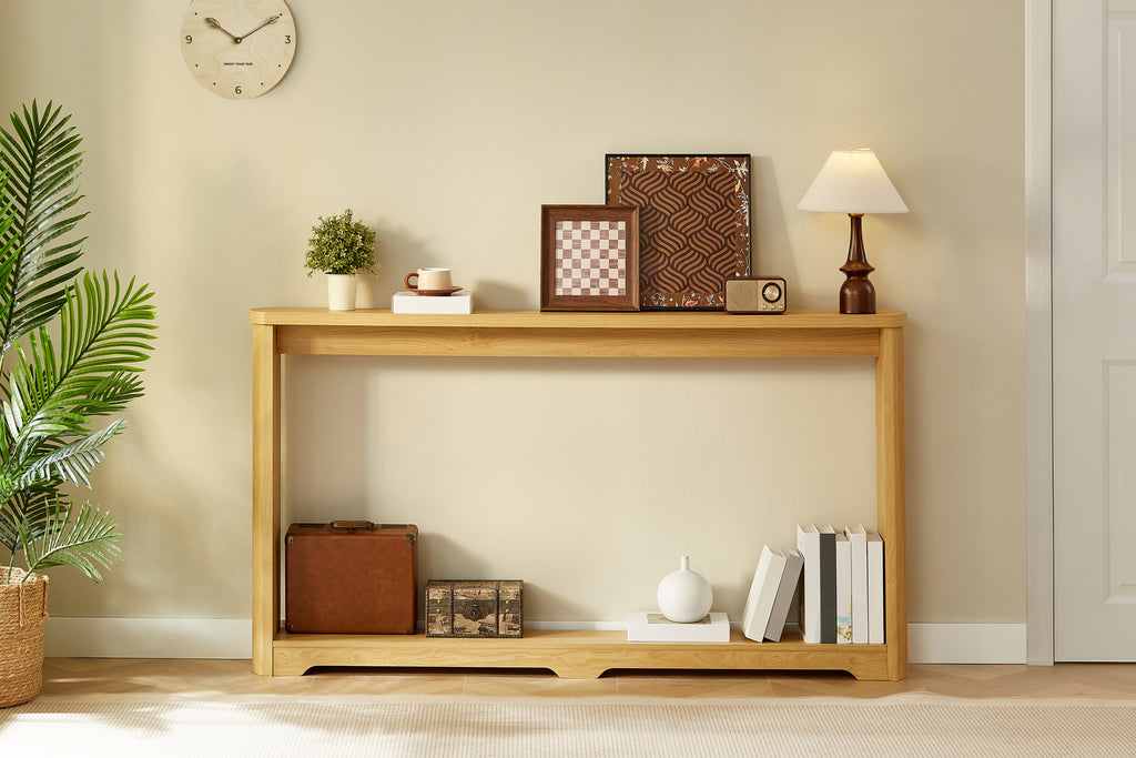 70.1'corrugated texture storage table for entranceways, narrow wooden console sofa table, can be placed behind the sofa, suitable for entranceways, corridors, and front door.Natura.70.1'L*8.7'W*35.5'H