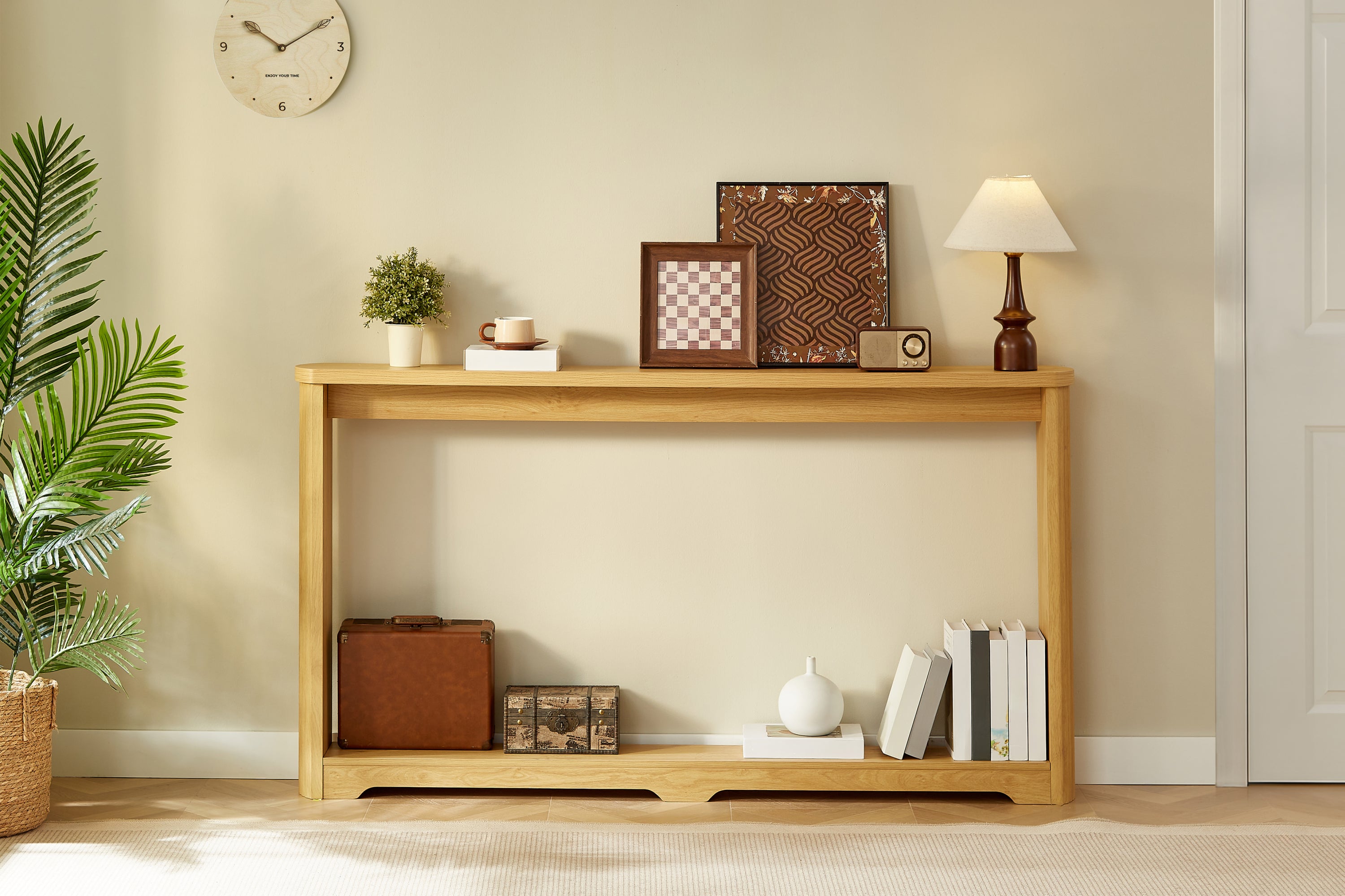 70.1'corrugated texture storage table for entranceways, narrow wooden console sofa table, can be placed behind the sofa, suitable for entranceways, corridors, and front door.Natura.70.1'L*8.7'W*35.5'H