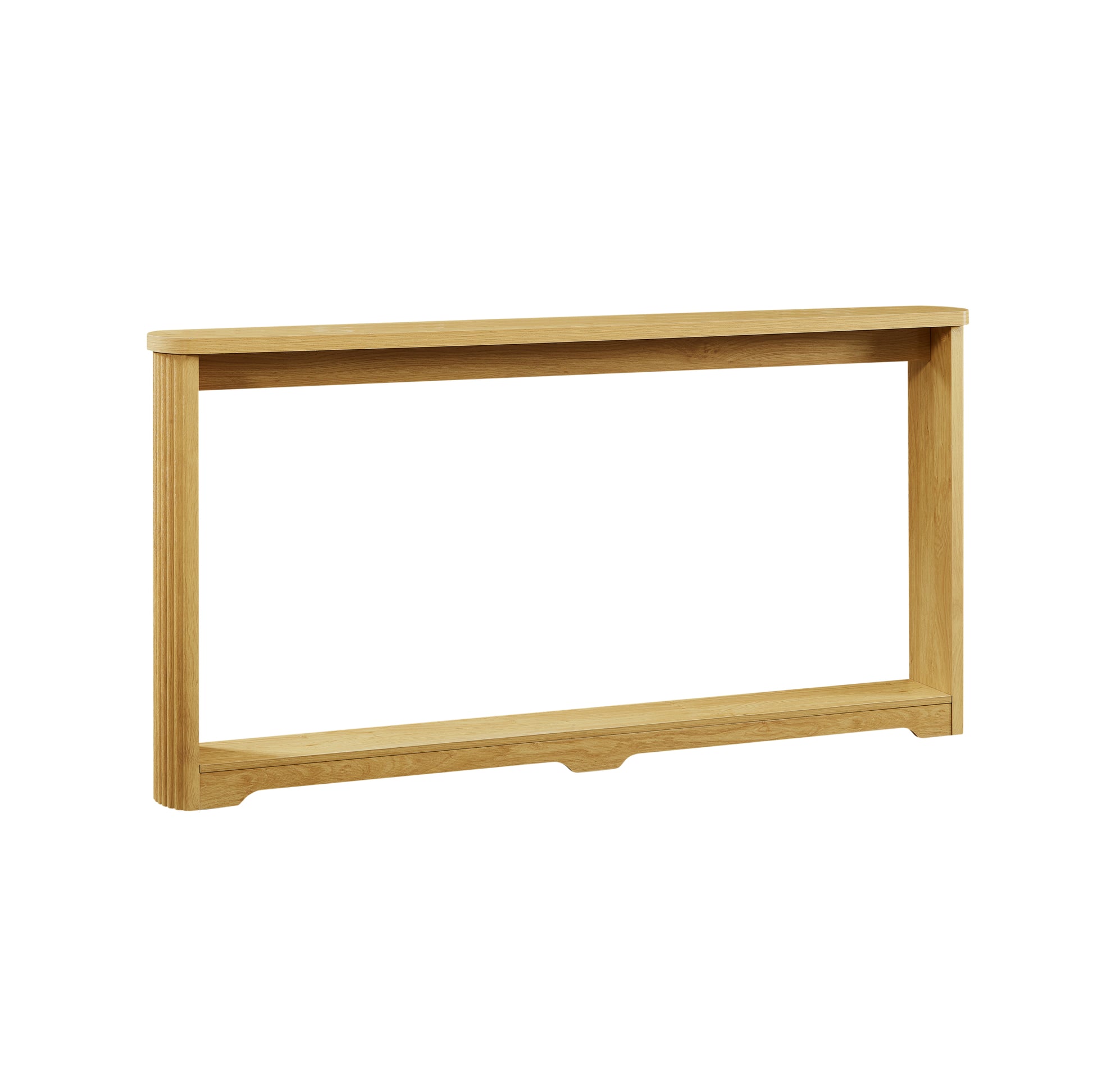 70.1'corrugated texture storage table for entranceways, narrow wooden console sofa table, can be placed behind the sofa, suitable for entranceways, corridors, and front door.Natura.70.1'L*8.7'W*35.5'H