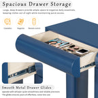 U_Style 47.6' Modern Painted Entryway Table with 2 Curved Drawers,Space-Saving Hallway Table with Geometric Legs,Contemporary Narrow Sofa Table for Living Room,Bedroom,Small Apartments, Foyer(Blue)