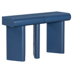 U_Style 47.6' Modern Painted Entryway Table with 2 Curved Drawers,Space-Saving Hallway Table with Geometric Legs,Contemporary Narrow Sofa Table for Living Room,Bedroom,Small Apartments, Foyer(Blue)