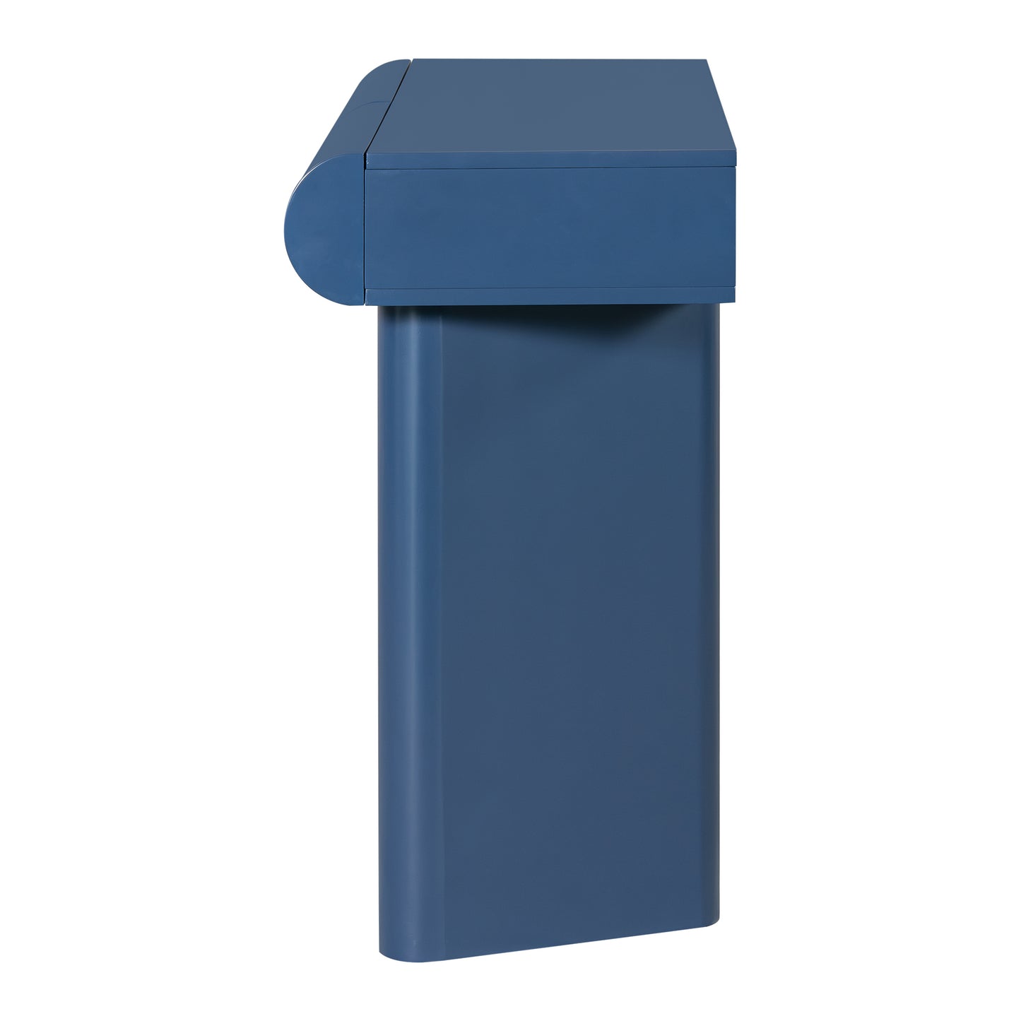 U_Style 47.6' Modern Painted Entryway Table with 2 Curved Drawers,Space-Saving Hallway Table with Geometric Legs,Contemporary Narrow Sofa Table for Living Room,Bedroom,Small Apartments, Foyer(Blue)