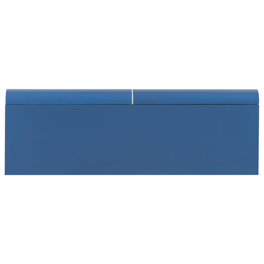 U_Style 47.6' Modern Painted Entryway Table with 2 Curved Drawers,Space-Saving Hallway Table with Geometric Legs,Contemporary Narrow Sofa Table for Living Room,Bedroom,Small Apartments, Foyer(Blue)