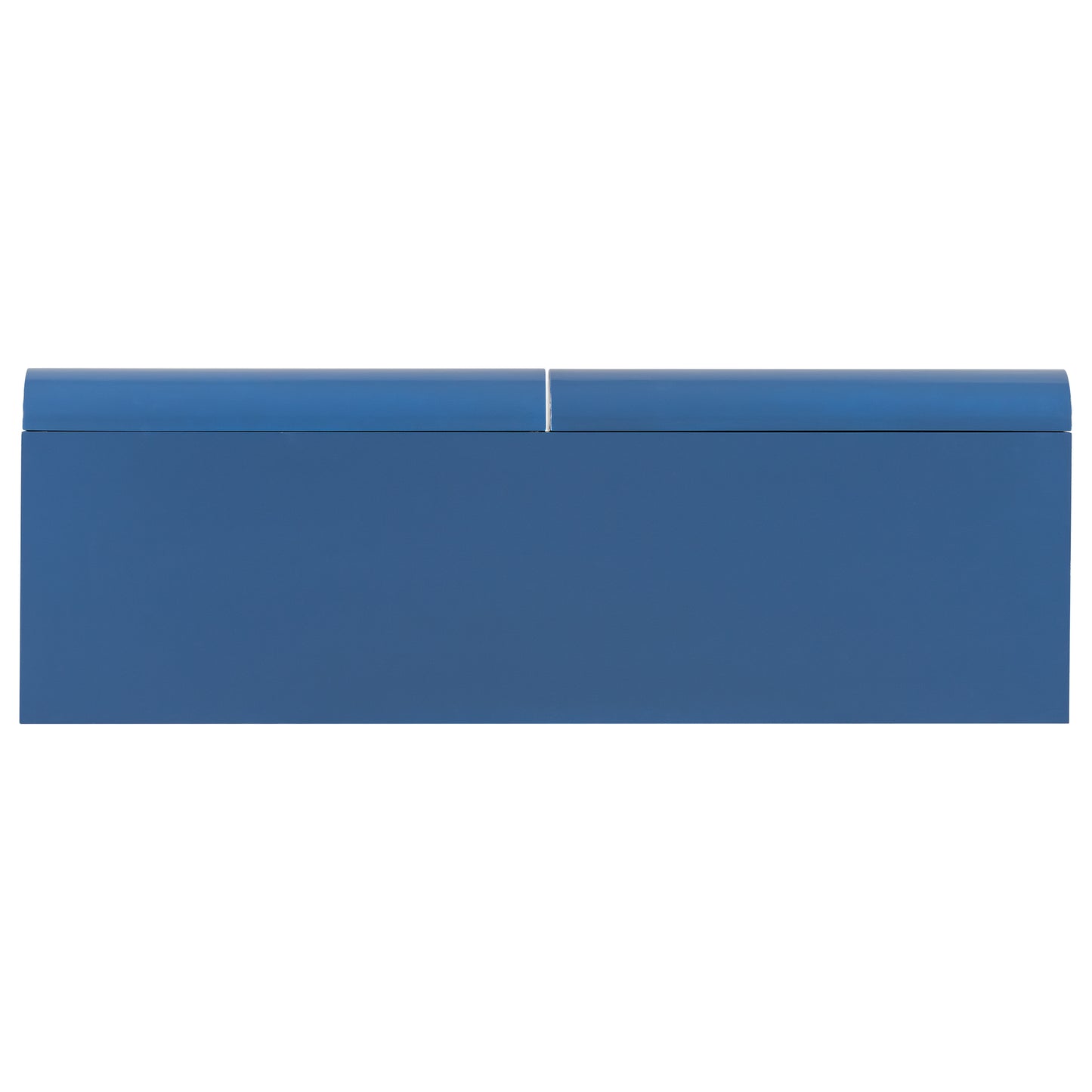 U_Style 47.6' Modern Painted Entryway Table with 2 Curved Drawers,Space-Saving Hallway Table with Geometric Legs,Contemporary Narrow Sofa Table for Living Room,Bedroom,Small Apartments, Foyer(Blue)