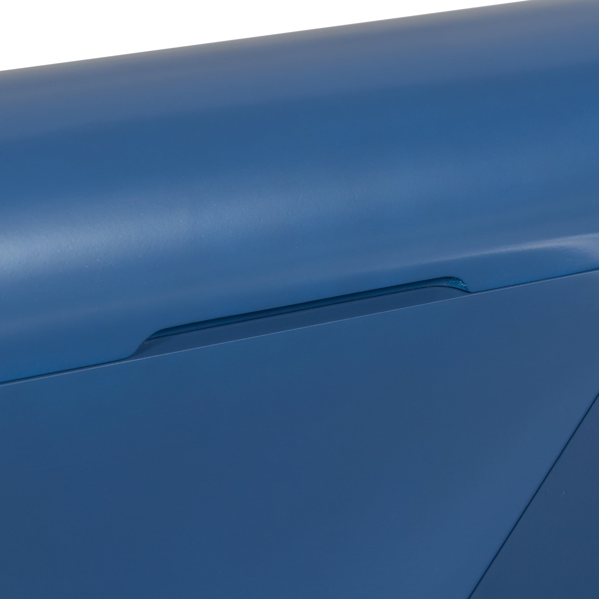 U_Style 47.6' Modern Painted Entryway Table with 2 Curved Drawers,Space-Saving Hallway Table with Geometric Legs,Contemporary Narrow Sofa Table for Living Room,Bedroom,Small Apartments, Foyer(Blue)