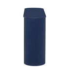 TREXM Entryway Table with Fluted Design, Modern Console Table with Storage, Oval Top and 2 Drawers for Entryway and Living Room (Navy)