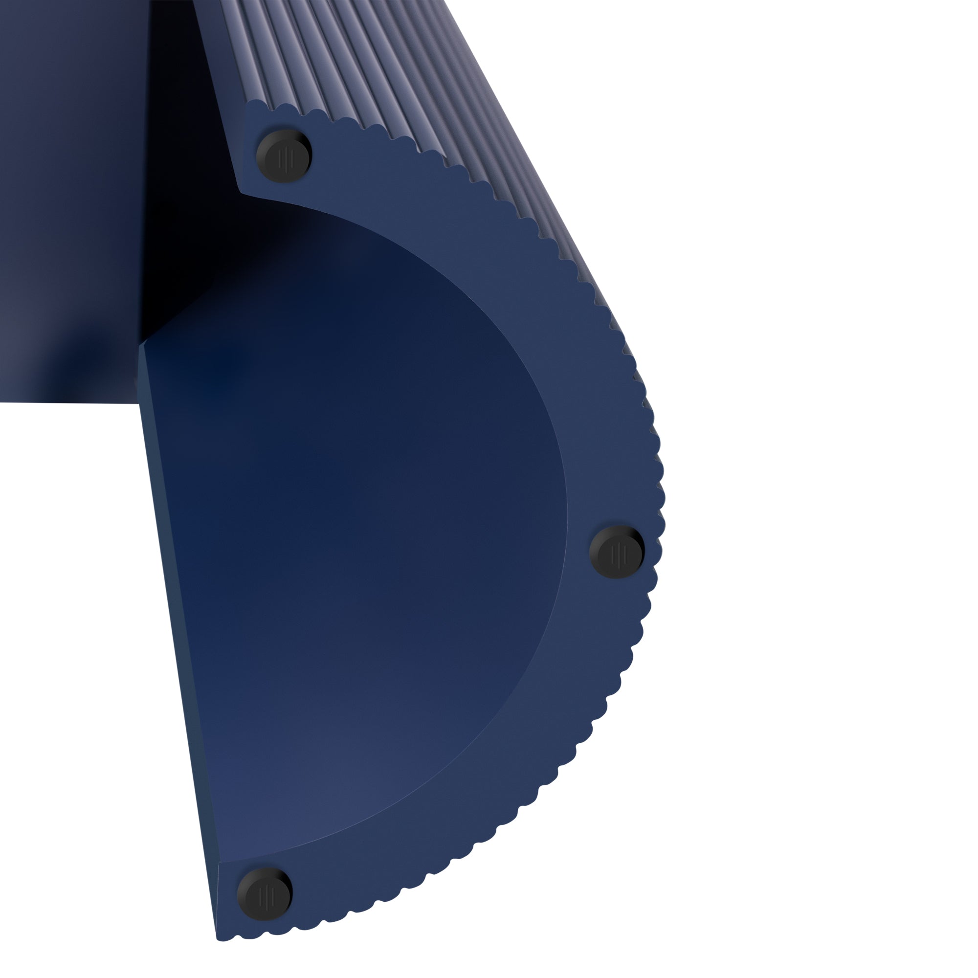 TREXM Entryway Table with Fluted Design, Modern Console Table with Storage, Oval Top and 2 Drawers for Entryway and Living Room (Navy)