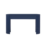TREXM Entryway Table with Fluted Design, Modern Console Table with Storage, Oval Top and 2 Drawers for Entryway and Living Room (Navy)
