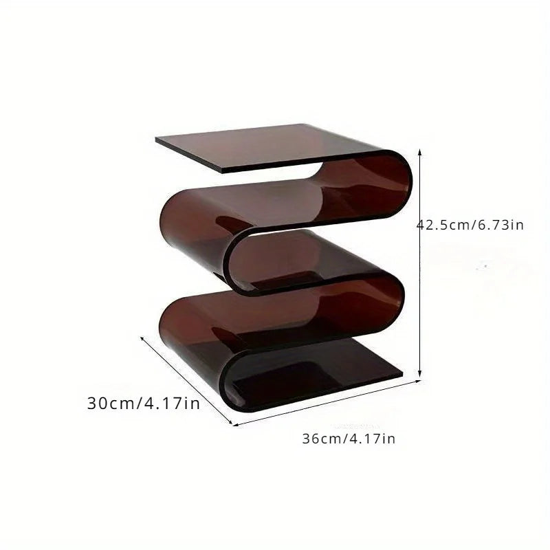 1pc Nordic Transparent Book Shelf, Acrylic Personality Side Table, Living Room Furniture, Home Decor, Small Bookshelf, Magazine