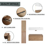 30 inch Wall-Mounted Bathroom Vanity with Resin Sink and Side Cabinet,Soft Close Drawer (KD-Packing), 09430IMO-30M-SC00112-SC00512 Combination Cabinet