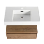 30 inch Wall-Mounted Bathroom Vanity with Resin Sink and Side Cabinet,Soft Close Drawer (KD-Packing), 09430IMO-30M-SC00112-SC00512 Combination Cabinet