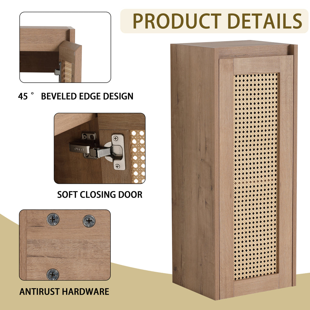 30 inch Wall-Mounted Bathroom Vanity with Resin Sink and Side Cabinet,Soft Close Drawer (KD-Packing), 09430IMO-30M-SC00112-SC00512 Combination Cabinet