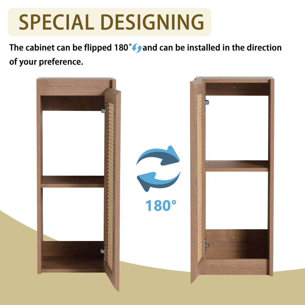 30 inch Wall-Mounted Bathroom Vanity with Resin Sink and Side Cabinet,Soft Close Drawer (KD-Packing), 09430IMO-30M-SC00112-SC00512 Combination Cabinet