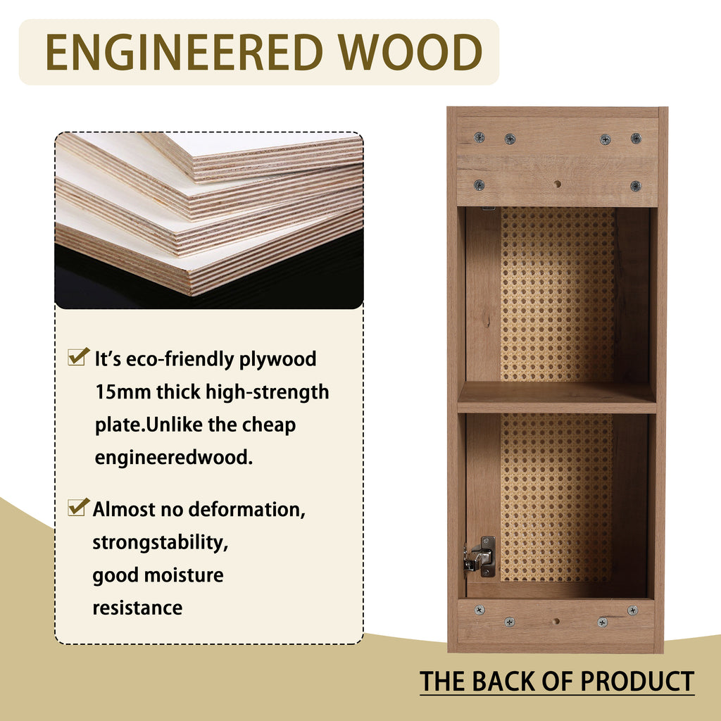 30 inch Wall-Mounted Bathroom Vanity with Resin Sink and Side Cabinet,Soft Close Drawer (KD-Packing), 09430IMO-30M-SC00112-SC00512 Combination Cabinet
