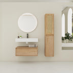 30 inch Wall-Mounted Bathroom Vanity with Resin Sink and Side Cabinet,Soft Close Drawer (KD-Packing), 09430IMO-30M-SC00112-SC00512 Combination Cabinet